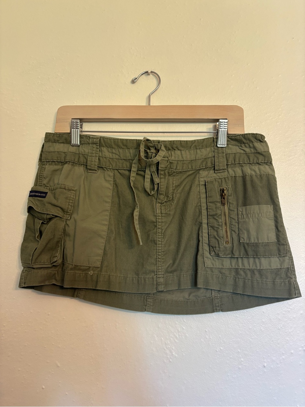 Abercrombie and fitch Olive Cargo Mini Skort with Utility Pockets